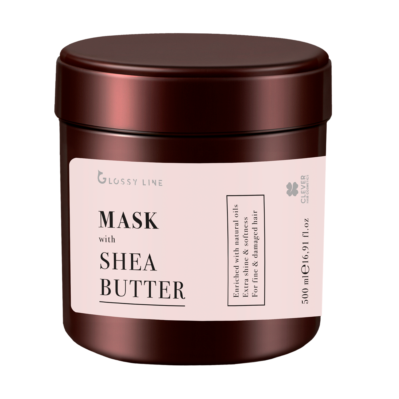 Маска з олією Ши для блиску волосся Clever Cosmetics Glossy Line 500 мл